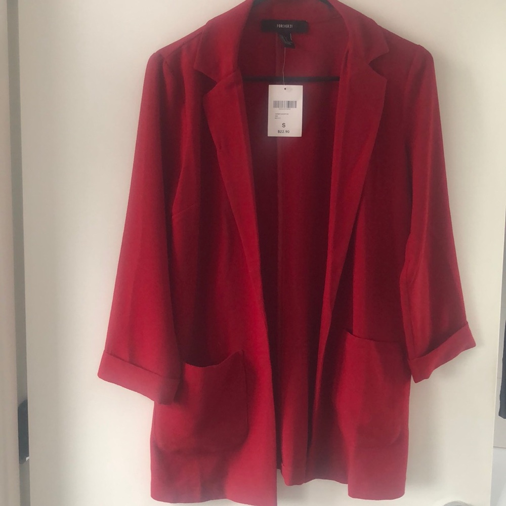 NWT Deep Red Crepe Blazer